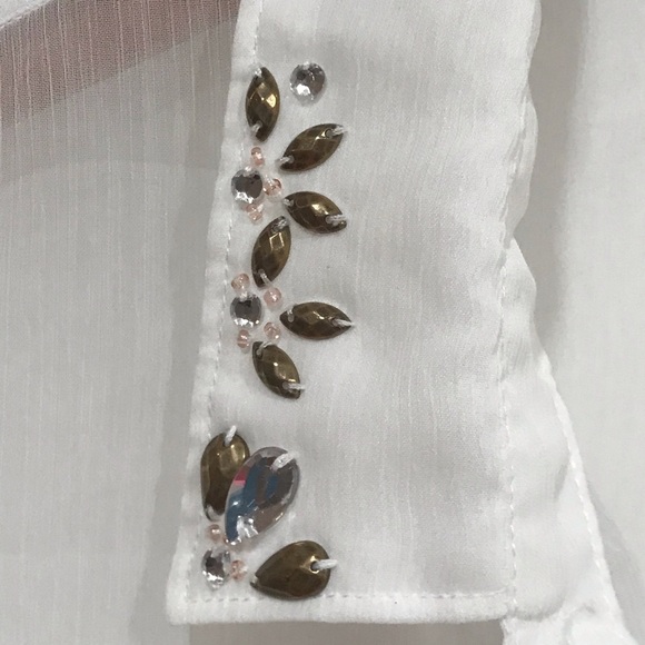 Hollister Women’s White Button-Down Shirt Size M - Picture 3 of 10